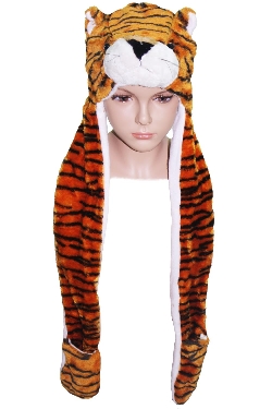 CAPPELLO TIGROTTO CON SCALDAMANI